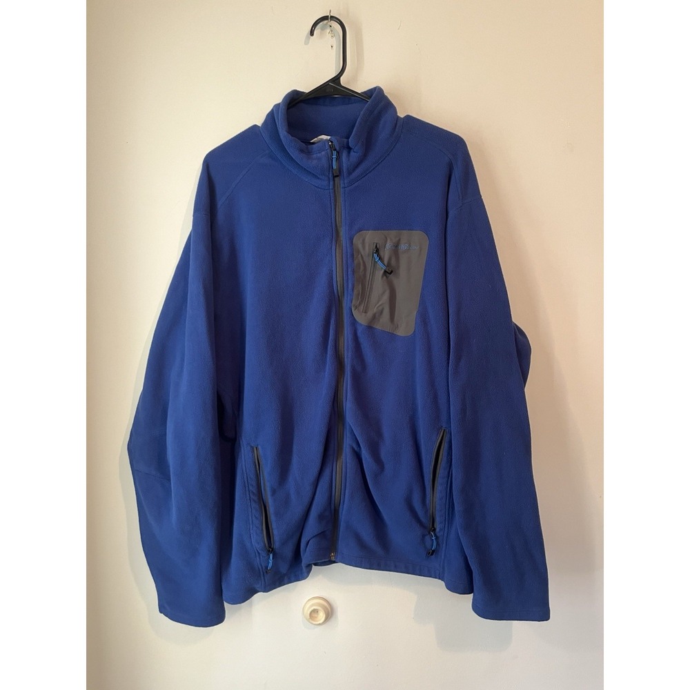 Eddie Bauer First Ascent Full Zip‎ Fleece Mens XL Blue Polartec Zip Pockets